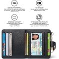 thumbnail image 4 of (Negro) Cartera delgada para mujer, tarjetero plegable de piel sintética con llavero, tarjetero plegable con bloqueo RFID con bolsillo para monedas con cremallera, ventana de identificación y llaver, 4 of 5