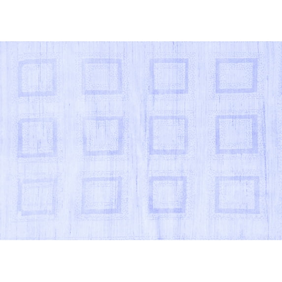 Ahgly Company Machine Washable Indoor Rectangle Solid Blue Modern Area Rugs, 8' x 10'