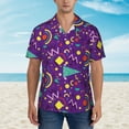 thumbnail image 4 of Fotbe Retro 80s Style Hawaiian Shirt For Men Unisex Summer Beach Casual Short Sleeve Cotton Linen Button Down Shirts-Medium, 4 of 9