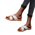 thumbnail image 4 of AXXD Women Beige Sandals Clearance Under $10 Summer Car Line Casual Breathable Comfortable Thick Bottom Outdoor, 4 of 6