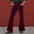 thumbnail image 2 of XIAOCHA Mens Corduroy Flare Pant Flared Leg Full Length Button Waist Trouser Soft Retro Disco Pants, 2 of 2