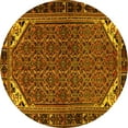 thumbnail image 1 of Ahgly Company Indoor Round Persian Yellow Traditional Area Rugs, 6' Round, 1 of 4