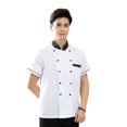 thumbnail image 4 of ziyahi Chef Uniforms Women Short Sleeve Chef Coat Double Breasted Working Jacket Restaurant Kitchen Cooking Clothes Workwear White 3XL, 4 of 9