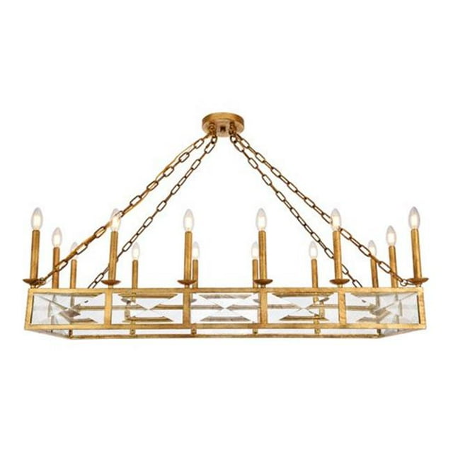 Elegant Lighting 1538G46GI Exeter 14 Light Golden Iron Chandelier