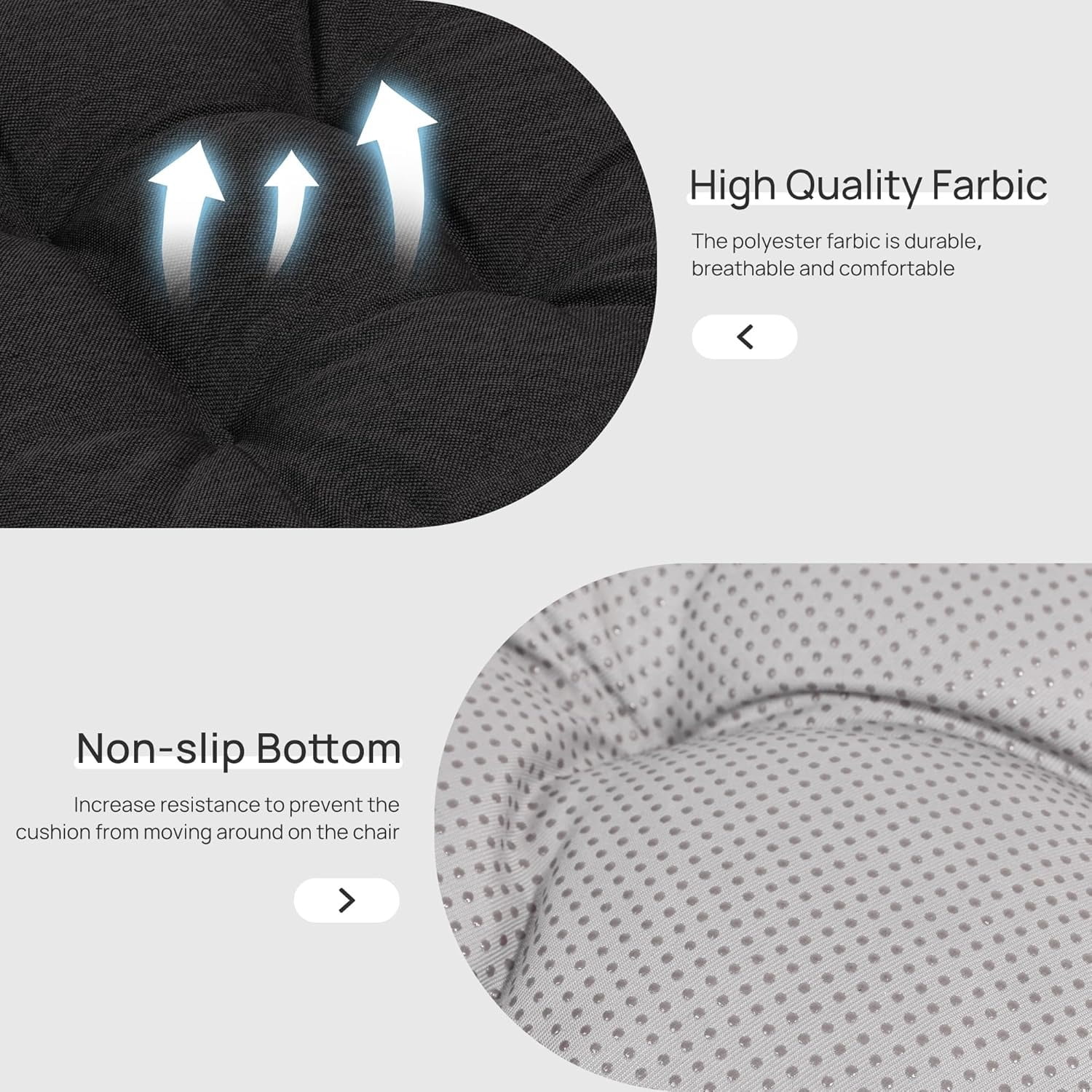 Memory Foam Chair Cushions Set of 4, Outdoor/Indoor Chair Pads for Dining Chairs 4 Pack, Seat Cushions for Kitchen, Dining Room, Office, Patio Chairs, 15.5"x15.5"x3.5"