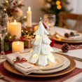 thumbnail image 4 of Vintage Lighted Christmas Tree Figurine with Warm LED Glow for Tabletop Holiday Decor, 4 of 8