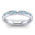 thumbnail image 5 of 0.30 T.C.W Round Cut Natural Diamond Aquamarine Gemstone Wedding Eternity Band for Women Solid 14K White Gold Size 5.5 by Diamond-Capitals, 5 of 8