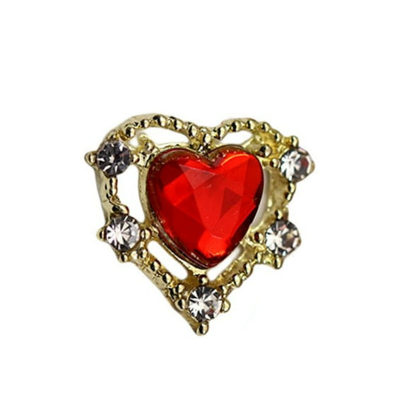 dianhelloya Nail Art Supplies 10Pcs Manicure Decor Sparkling Stunning Visual Effect Three-dimensional DIY Nail Heart Colorful Fake Diamond Nail Alloy Ornament Nail Supplies