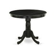 thumbnail image 2 of Homestock Artistic Accomplishment Antique Round Dining Table Made Of Sturdy Wood, Round Table Top With Clean Finish, Ideal For Small Dining Areas, Modern Compact Dining Table-Color:Wirebrushed Black,S, 2 of 4