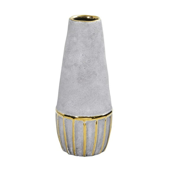 Nearly Natural 10" Traditional Regal Stone Decorative Vase with Gold Accents