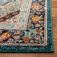 thumbnail image 4 of SAFAVIEH Madison Sonam Floral Bordered Area Rug, Navy/Turquoise, 3' x 5', 4 of 8