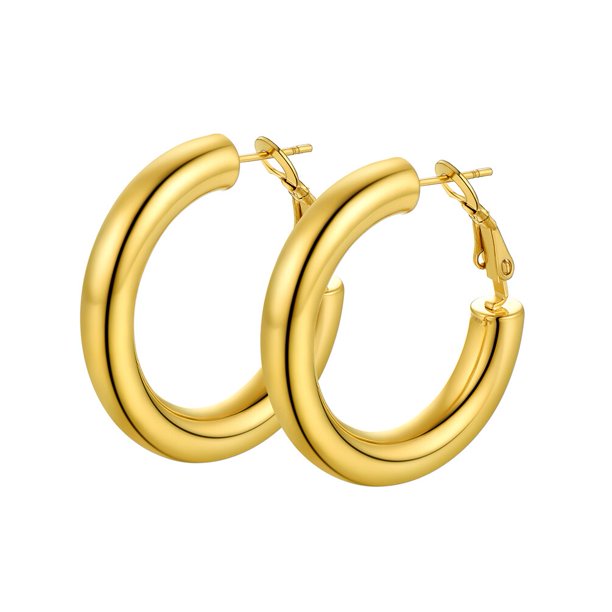 Pendiente de aro PROSTEEL para mujer de Acero inoxidable 30 mm