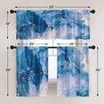 thumbnail image 2 of 36 Inch Kitchen Curtains Cyan Blue Marble Texture Abstract Art Window Curtains and Valances Set of 3,Mixing Colorful Modern Art Background Short Tier Curtain,Vintage Small Kitchen Decor, 2 of 6