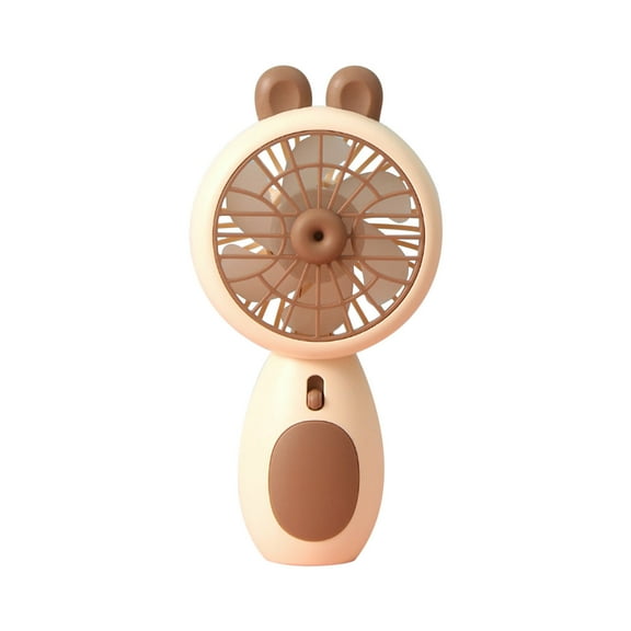 RoamHome Cute Electric Mini Fan Charging with Light Small Fans USB Rechargeable Handheld Battery Powered Portable Fans Personal Cooling Fan That Blows Cold Air (Coffee)