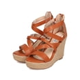 thumbnail image 5 of New Women KAYLEEN Gretta-1 PU Open Toe Strappy Espadrille Platform Wedge Heel, 5 of 5