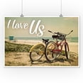 thumbnail image 3 of Bicycles and Beach Scene, I Love Us (12x18 Wall Art Poster, Room Decor), 3 of 3
