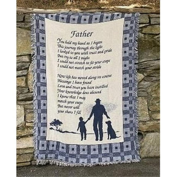 Manual Woodworkers and Weavers  Father You Held 2 Layer Throw Blanket Fashionable Jacquard Woven 46 X 60 in.