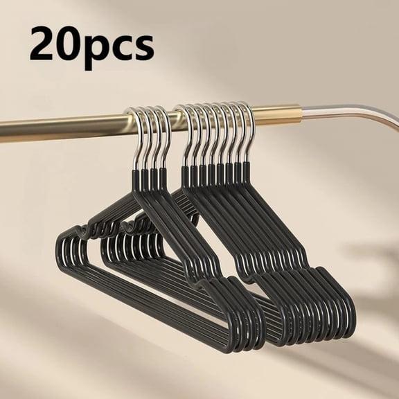 20pcs Anti-Slip Metal Clothes Hangers, Space Saving Slim Hangers for Closet, Heavy Duty Garment Hangers for Home Organization