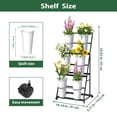 thumbnail image 2 of Flower Display Stand, 3 Tier Metal Plant Stand with 6 Buckets , Multi-Purpose Storage Rack for Florist, Indoor Home Wedding Decoration, Black, 2 of 10