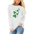 thumbnail image 5 of Craaazy St Patricks Day Shirts Women's Long Sleeve Round Neck Shamrock Tops Gifts, 5 of 5