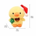 thumbnail image 2 of Christmas Duck Plush Toy Stuffed Animal | Cute Cartoon Design Wearing Red Santa Hat Holding Candy Cane Accessory Christmas Gift Holiday Decoration, 2 of 3