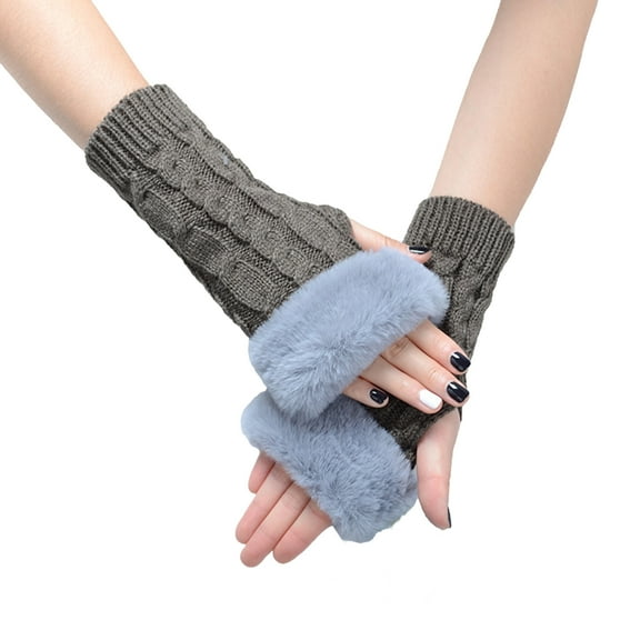 GROFRY Comfortable 1 Pair Warm Gloves Breathable Good Thermal Arm Warmer Fingerless Knitted Long Gloves for Writing