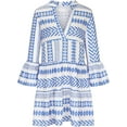 thumbnail image 4 of Robes Femmes Soirée Élégante Printemps et Décontracté Col en V Boutons Manches Trois-Quarts Imprimé, 4 of 4
