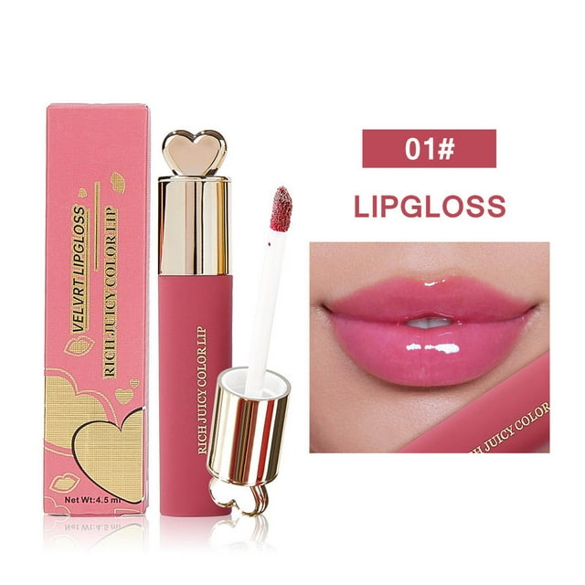 Fiudx Brillo Labial de Espejo con Brillo Al Agua Que Retiene El Color, Brillo Labial Sólido Hidratante y de Larga Duración.
