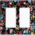 thumbnail image 6 of Metal Light Switch Plate Outlet Cover Colorful Floral Garden Wallpaper ROS034, 6 of 13