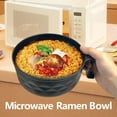 thumbnail image 5 of Ramen Bowl Set, Microwave Instant Noodles Bowl with Chopsticks Spoon, College Dorm Room Essentials, Black, 5 of 6
