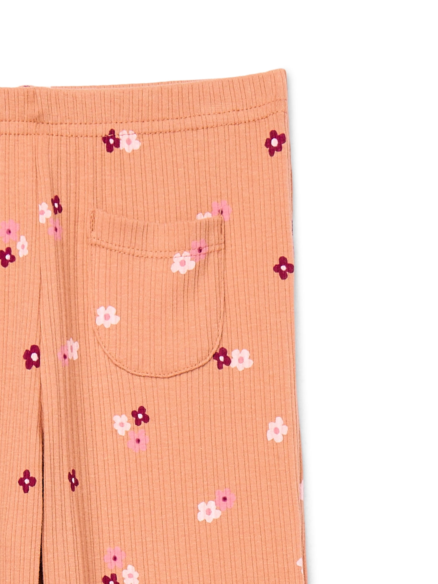Wonder Nation Little Girls Flare Leggings with Front Patch Pockets, Sizes 4-10