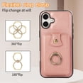 thumbnail image 2 of Decase Wallet Case for iPhone 16 Plus 6.7" - 360° Flip Ring Kickstand Leather Case Card Slot Shockproof Cash Pocket RFID Blocking Full Protect Cover for iPhone 16 Plus 6.7",Rosegold, 2 of 8