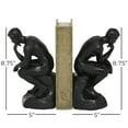 thumbnail image 4 of DecMode 5" The Thinker People Black Polystone Bookends (Set of 2), 4 of 8