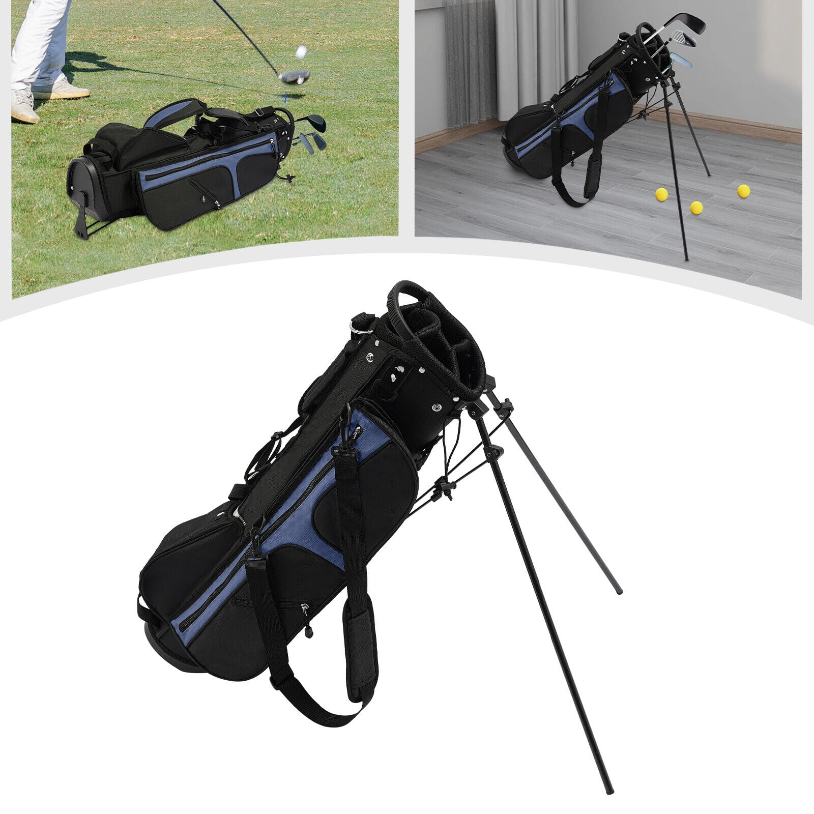 Portable Golf Stand Bag - Golf Carry Club Bag with 3-Way Dividers, 5 Pockets, and Comfortable Shoulder Strap - Durable and Water-Resistant Golf Bag for Men and Women