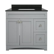 Monterrey 37" Cool Grey Vanity with Black Galaxy Granite Top