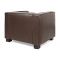 thumbnail image 3 of Christopher Knight Home Goyette  Faux Leather Club Chair by  Dark Brown/ Dark Walnut, 3 of 5
