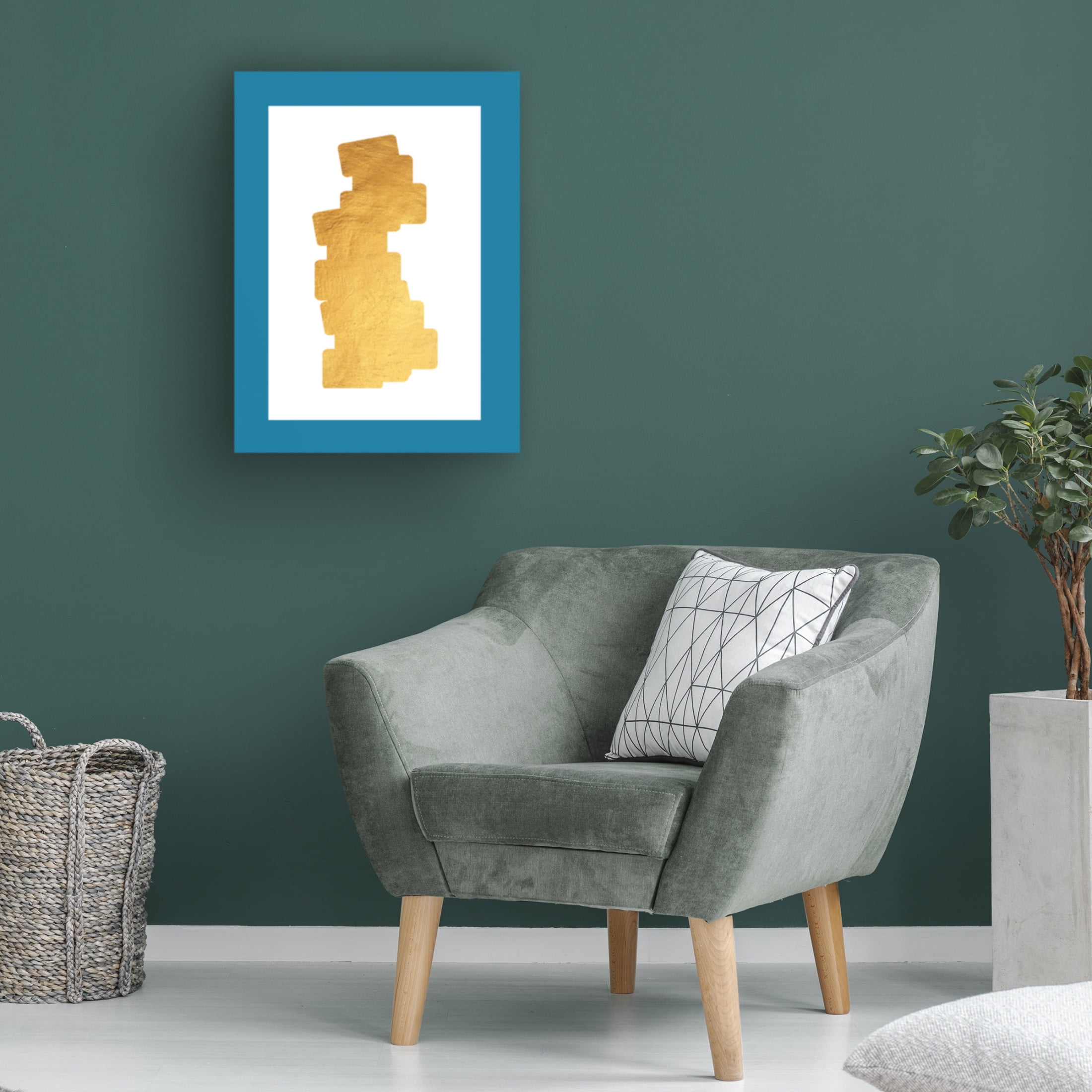 Canvas Wall Art - NUMA Art 'Golden Dominos' Wall Art for Living Room, Bedroom, or Office Décor by Trademark Fine Art - 24 x 32 Inches