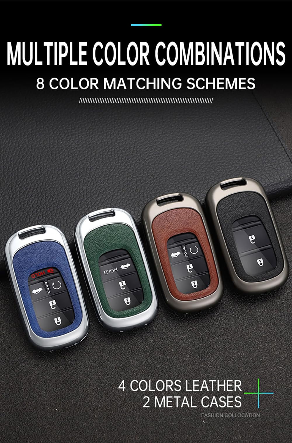 Universal 4-Button Smart Key Fob Protector Case Compatible with Select Honda Models Including Civic Accord CR-V HR-V and Pilot 2022-2024