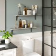 thumbnail image 6 of ZXNYH Long Wall Shelves, 47.3Inch Wall Mounted Shelves Set of 2, Extra Large Wall Storage Ledges with Sturdy Metal Brackets for Living Room, Bathroom, Bedroom, Kitchen, Rustic Brown, 6 of 8