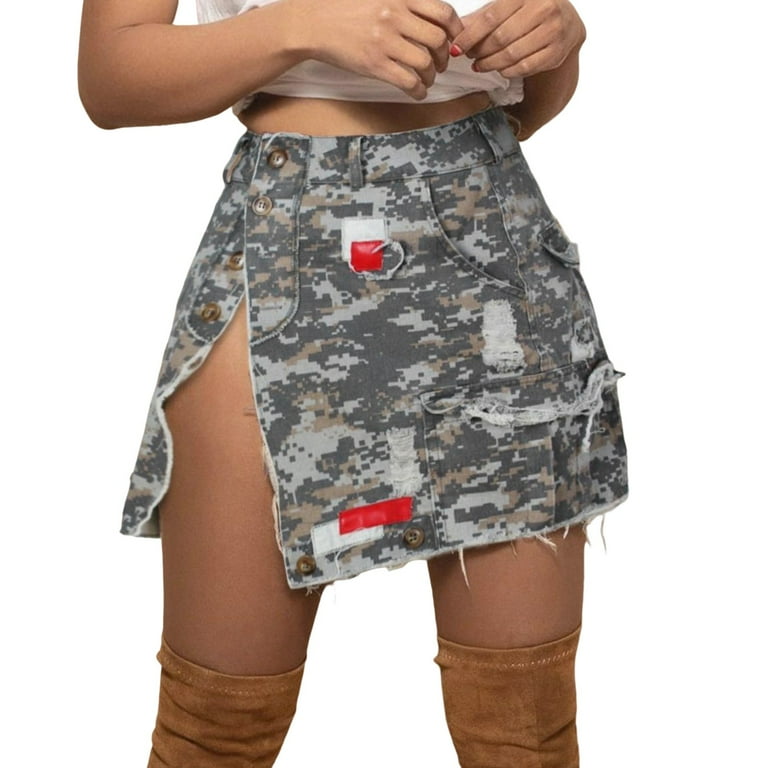 Drawstring camo skirt cheap