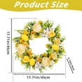 thumbnail image 3 of Spring Summer Yellow Wreath for Front Door, 17.7-Inch Indoor Outdoor Door Decoration, Farmhouse Wedding Home Wall Window Decor, Yellow, 3 of 9