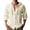 Khaki, variant on Men's Linen Button Down Shirt with Hood - Long Sleeve, Roll-Up Tab, Wooden Buttons, Beach/Casual Wear, S-XXXL