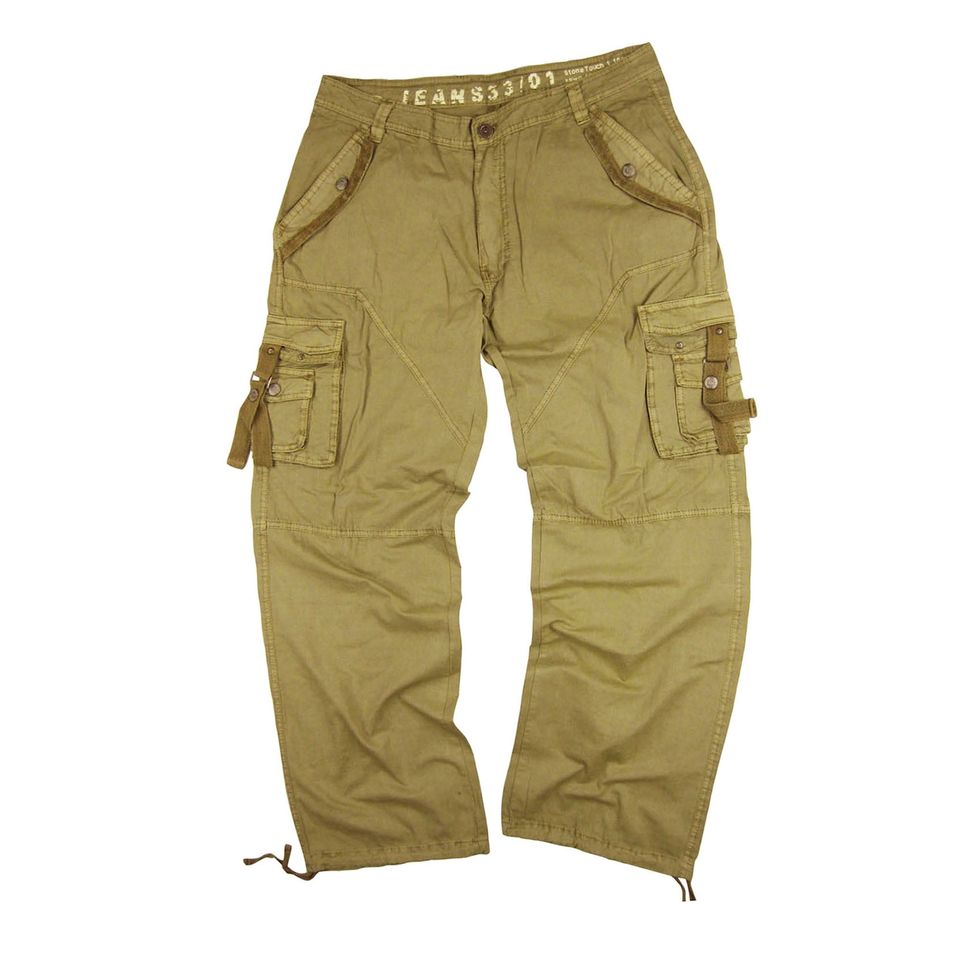 StoneTouch Men's Military-Style Plus size Cargo Pants 50x32 Khaki Color ...