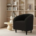 thumbnail image 6 of TLSUNNY 2 Set of Black Accent Barrel Chair, Upholstered Club Chair, Teddy Fabric Upholstered Armchair with Side Pocket, for Living Room/Bedroom, 6 of 8