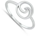 thumbnail image 4 of Simple Swirl Wave Nature Ocean Ring .925 Sterling Silver Band Jewelry Female Male Unisex Size 4, 4 of 4