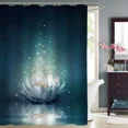 thumbnail image 2 of Magic Lotus Floral Shower Curtain，Glowing Waterlily Floating on Pond Water for Oriental Zen Spa Bathroom r with, 2 of 7