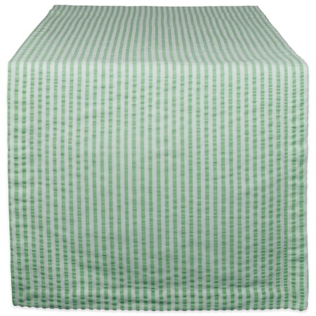 Design Imports CAMZ38951 14 x 108 in. Bright Green Seersucker Table Runner