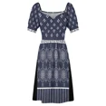 thumbnail image 4 of Vestido sin mangas azul con diseño clásico japonés vestido de fiesta de lujo para mujer vestido de fiesta de noche vintage, 4 of 5