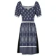 thumbnail image 4 of Vestido sin mangas azul con diseño clásico japonés vestido de fiesta de lujo para mujer vestido de fiesta de noche vintage, 4 of 5