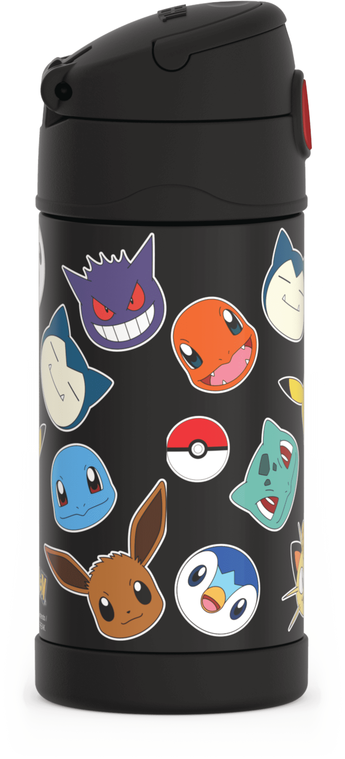 Thermos Stainless Steel Funtainer Water Bottle with Straw, Pokemon, 12 Fluid Ounces